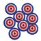 20" diam Patriotic Stars & Stripes Cutout Hanging Paper Fans 12 Pieces